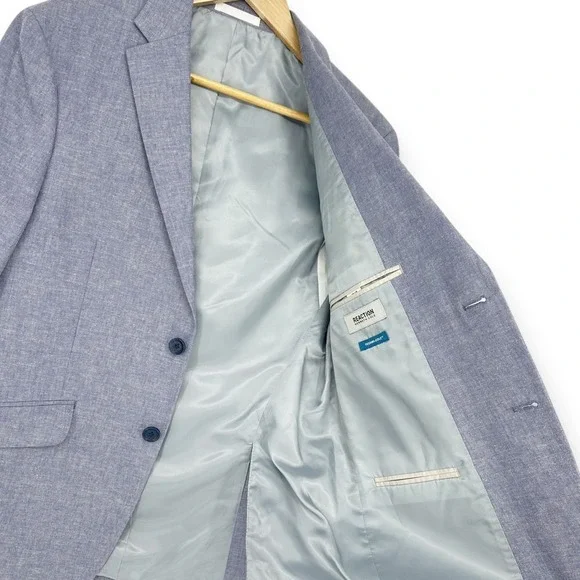 Kenneth Cole Reaction Men's Linen Techni-Cole Suit Modern Fit 38S Jacket 31Wx32L - Picture 6 of 13